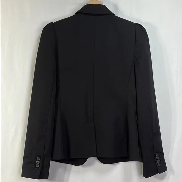 🥖 J. Crew Black stretch, cotton blend single button pleated shoulder Blazer